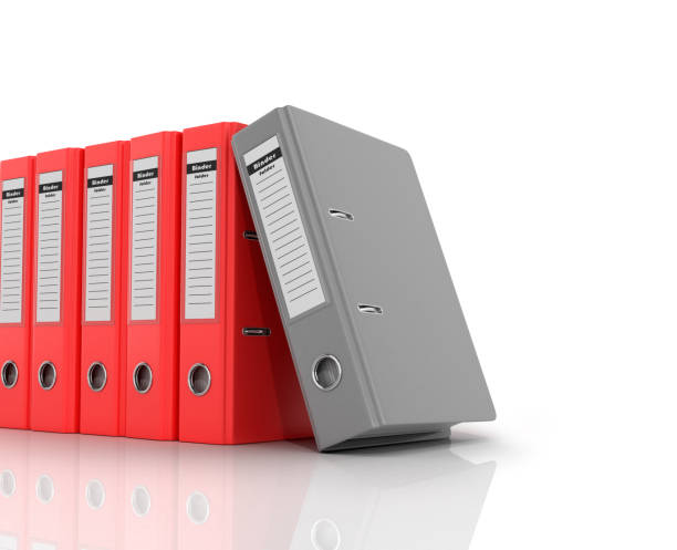 istock Colorful folders. Colorful ring binders. 3D illustration. 678555028
