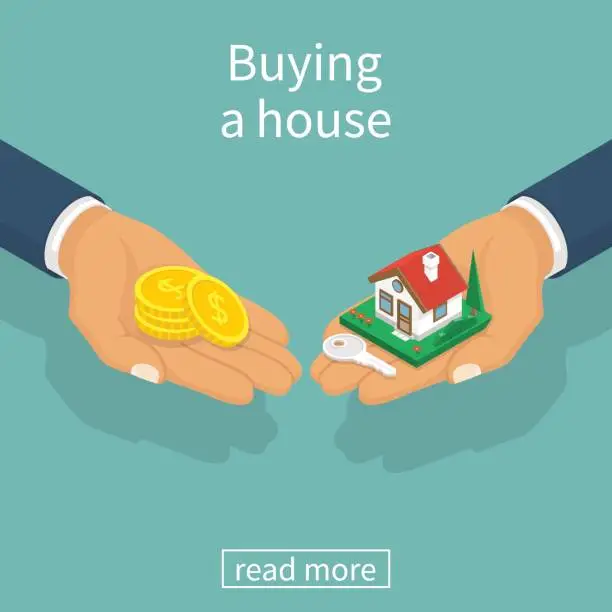 Vector illustration of Buying house vector