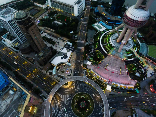 istock Shanghai night aerial view 678577678
