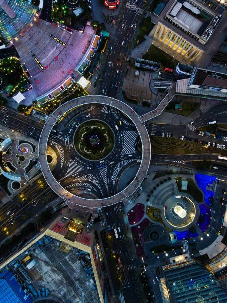 istock Shanghai night aerial view 678577698