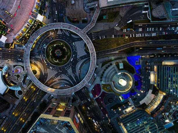 istock Shanghai night aerial view 678577728
