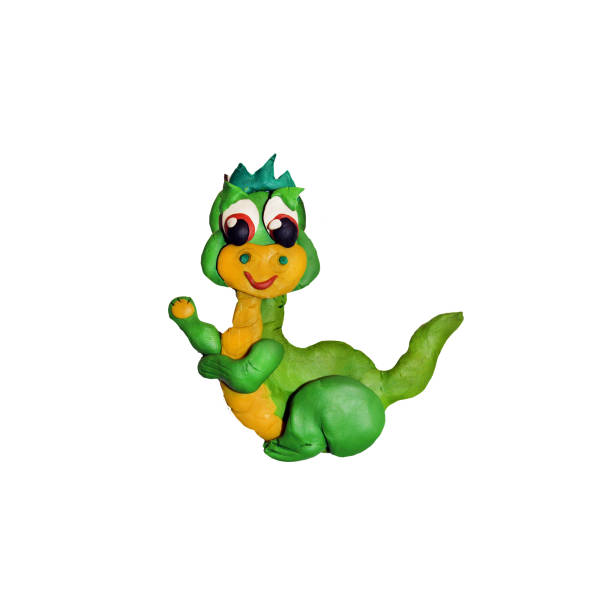 istock Plasticine  Dragon 3D sculpture on white background 678583582