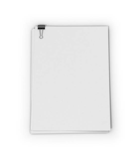 istock Sheets of paper with letter clips on a white background. 3D illustration 678588540