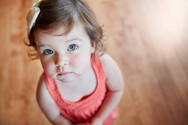 Portrait of an adorable little girl at home