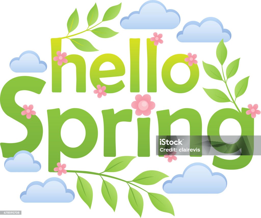Hello Spring Theme Image 4 Stock Illustration - Download Image Now ...