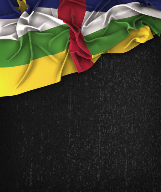 istock Central African Republic Flag Vintage on a Grunge Black Chalkboard With Space For Text 678601276