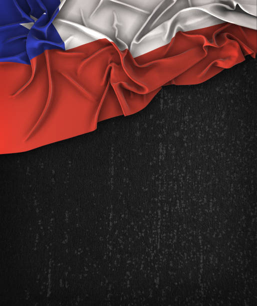 istock Chile Flag Vintage on a Grunge Black Chalkboard With Space For Text 678601576
