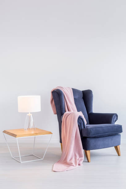 istock Pink blanket on armchair 678603756