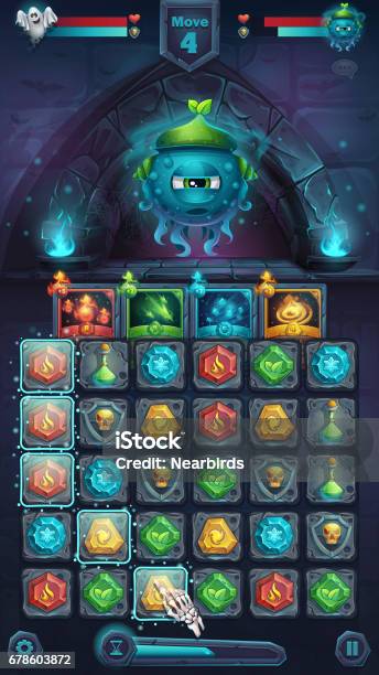 Monster Battle Gui Slug Nature Stock Illustration - Download Image Now - Art, Backgrounds, Beaker