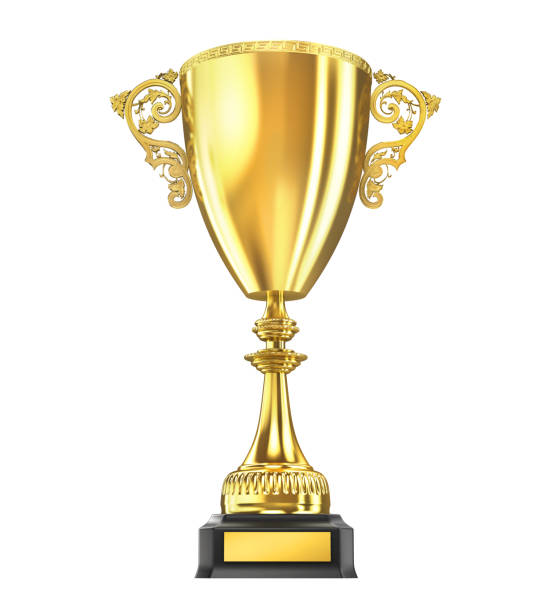 istock Champion golden trophy isolated on a white. 3d illustration 678604866