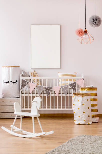 istock Baby bedroom in scandinavian style 678605878