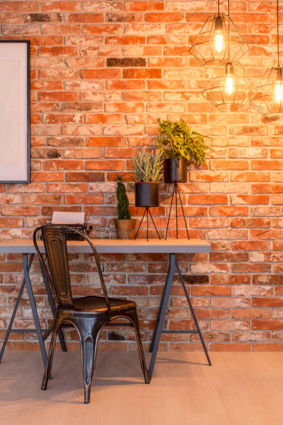 istock Home office in industrial style 678605916