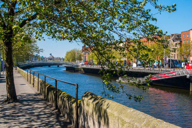 View along the River Liffey, Dublin, Ireland.