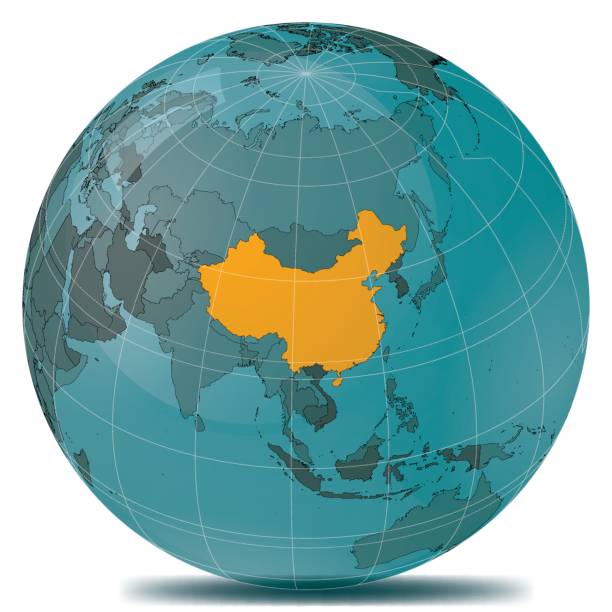 illustrations, cliparts, dessins animés et icônes de la chine fait saillant planète terre - china map globe cartography