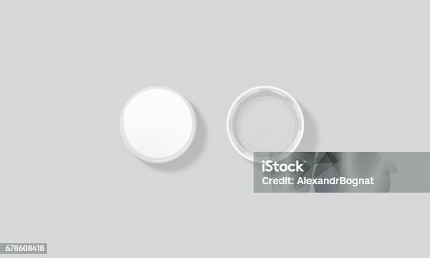 Blank White Plastic Bottle Caps Mock Up Set Isolated Top Stock Photo - Download Image Now