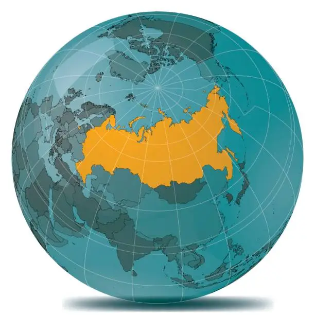 Vector illustration of Russia Highlight Planet Earth