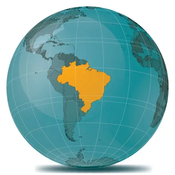 Vector illustration of Brazil Highlight Planet Earth