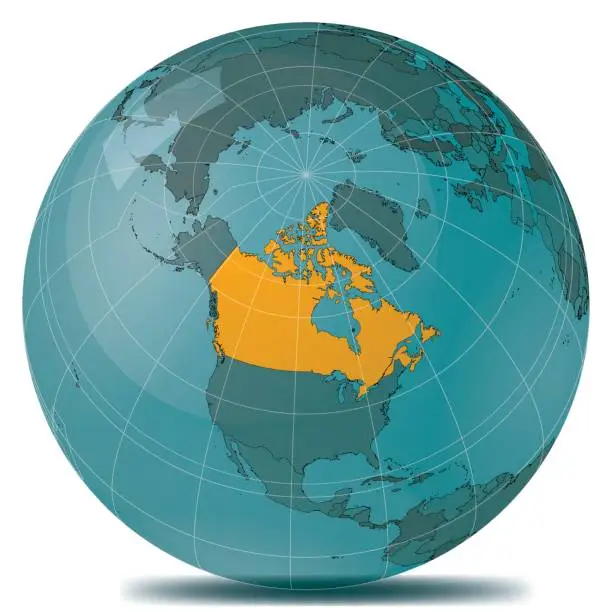 Vector illustration of Canada Highlight Planet Earth