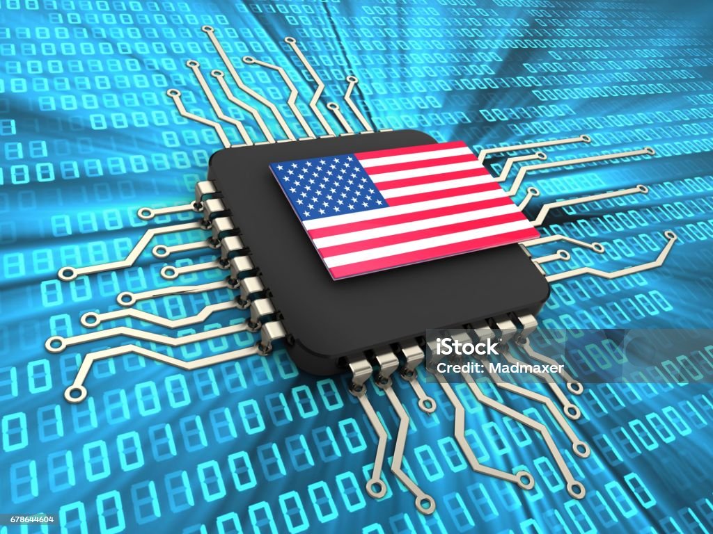 3d Computer Chip Stock Photo - Download Image Now - Binary Code ...