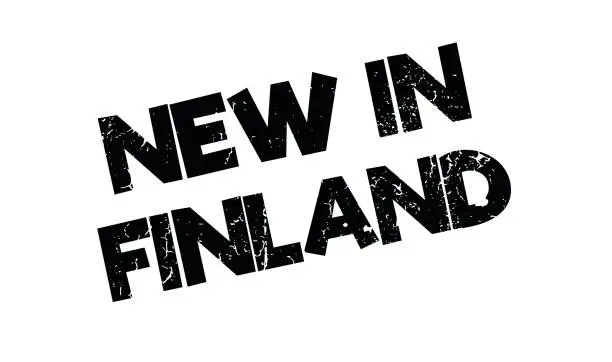 Vector illustration of New In Finland rubber stamp