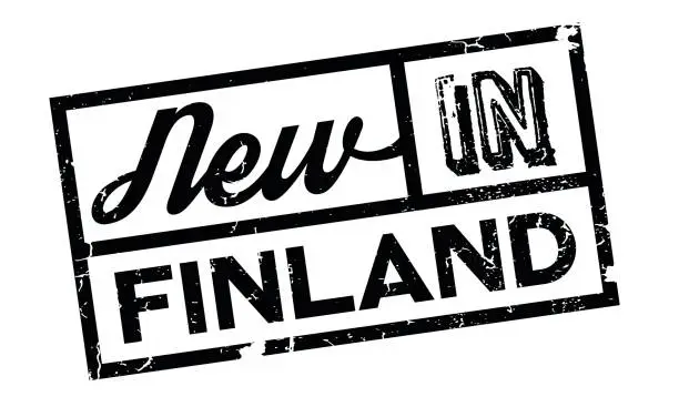 Vector illustration of New In Finland rubber stamp