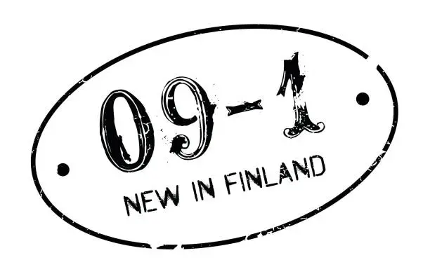 Vector illustration of New In Finland rubber stamp