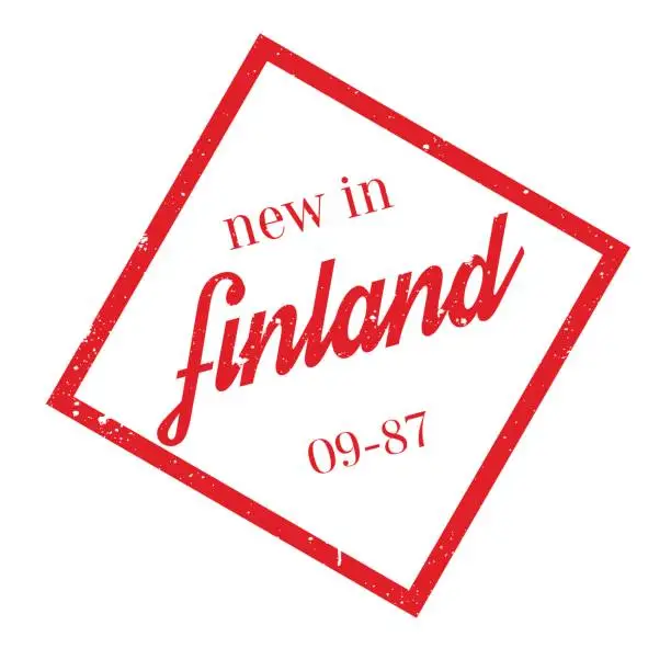 Vector illustration of New In Finland rubber stamp