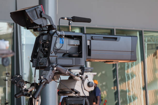istock Professional Digital Video Camera for Tv News Broadcasting 678651854