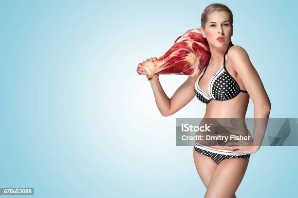 Sexy Cook Hungry Stock Photo - Download Image Now - Bikini, Women, Adult