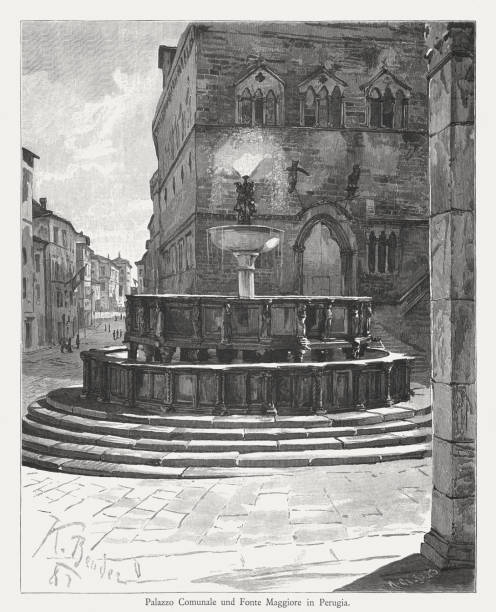 istock Palazzo dei Priori and Fonte Maggiore, Perugia, Italy, published 1884 678656030