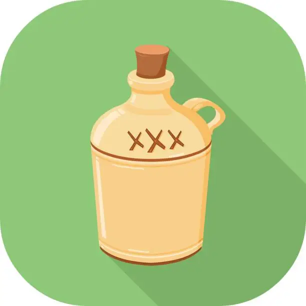 Vector illustration of Alcohol Flat Icon.