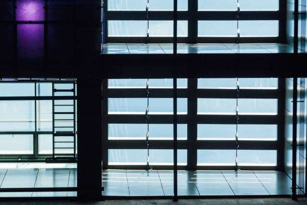istock Skylight in hollow of a building with colored lights 678674382