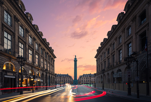 Place Vendôme is a square in the 1st arrondissement of Paris, France, located to the north of the Tuileries Gardens and east of the Église de la Madeleine.