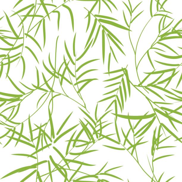 Seamless pattern with bamboo leaves. Seamless pattern with bamboo leaves. bamboo leaf stock illustrations