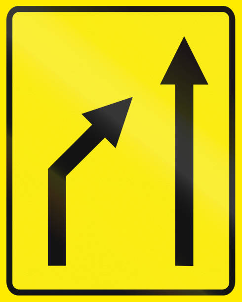istock Slovenian road sign - Traffic lane management 678678892