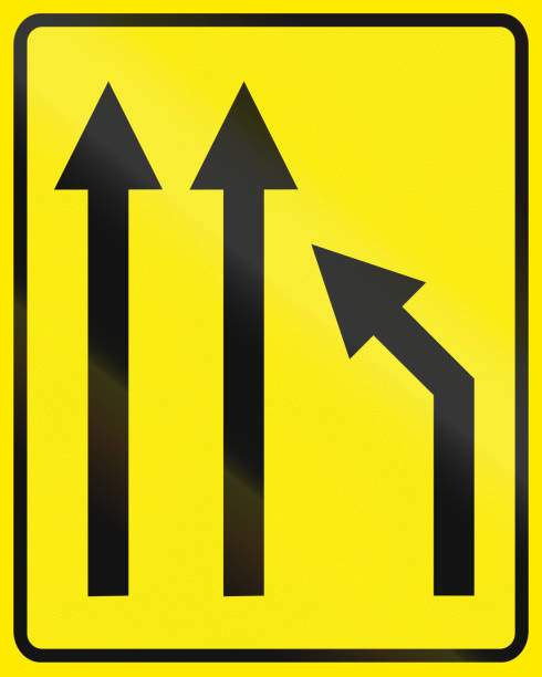 istock Slovenian road sign - Traffic lane management 678679244