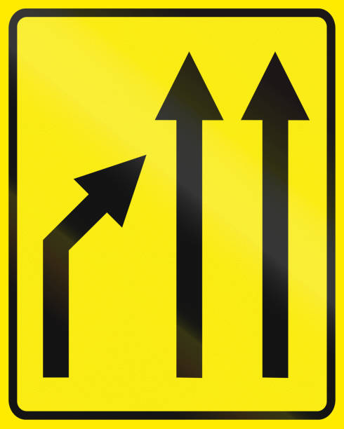 istock Slovenian road sign - Traffic lane management 678679660