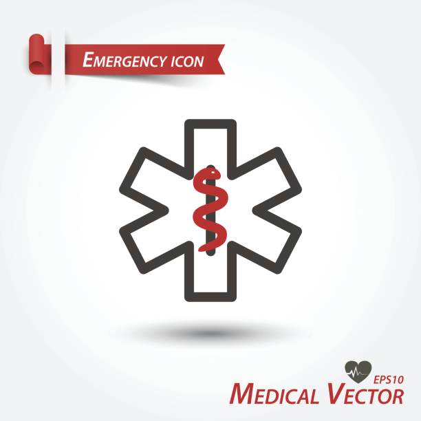Emergency icon . Medical vector . Emergency icon . Medical vector . cartoon of caduceus medical symbol stock illustrations
