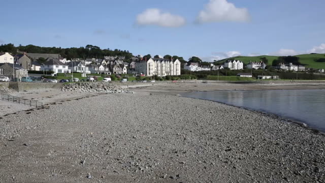 Criccieth beach North Wales coast town in Gwynedd south of Caernarfon
