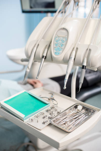 istock Different professional dental instruments in a dentist's office 678701196