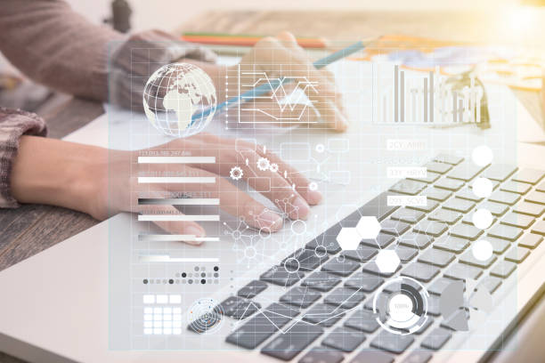 istock businessman working about business investment report graph on computer in office. 678719974