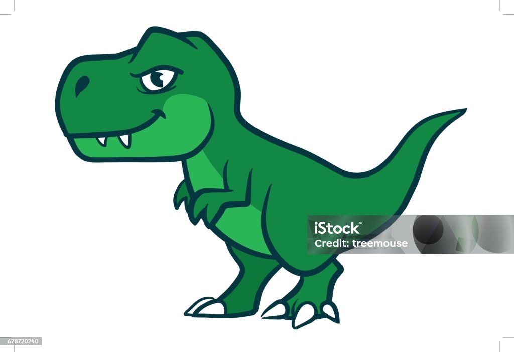 Ilustración de Dibujos Animados Lindo Verde Trex y más Vectores Libres de  Derechos de Dinosaurio - Dinosaurio, Tiranosaurio, Viñeta - iStock