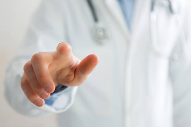 istock Finger of a man holding at you 678729672