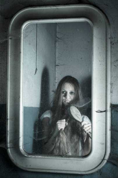 istock Horror girl in white dress 678736648