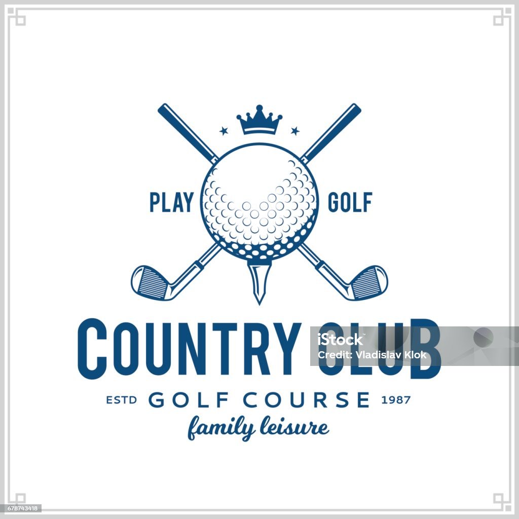 Golf country club icon Vector golf club icon for golf tournaments, organizations and golf country clubs Golf stock vector