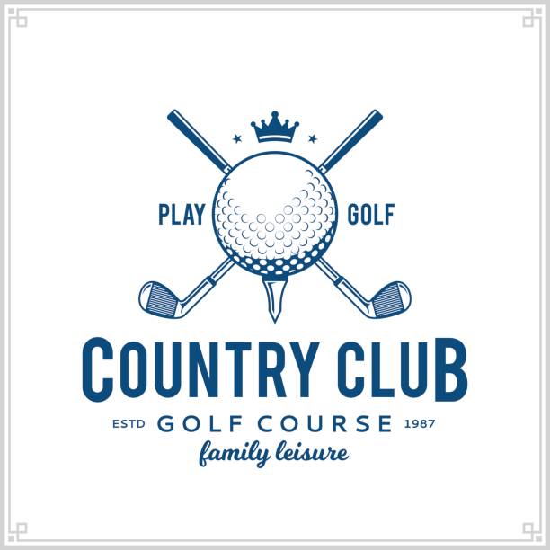 Golf country club icon Vector golf club icon for golf tournaments, organizations and golf country clubs coat of arms illustrations stock illustrations