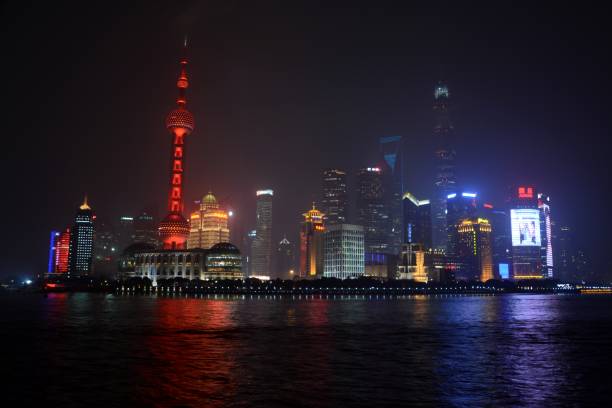 istock Lujiazui skyline by night, Shanghai, China 678743848