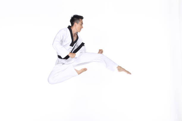 istock Master Black Belt TaeKwonDo Teacher show fighting pose, 678752378