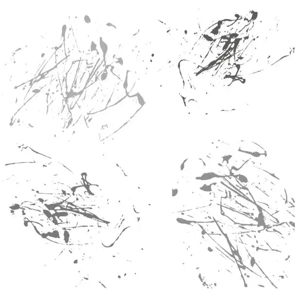 Vector illustration of Vector splatter paint abstract on white background set hand draw