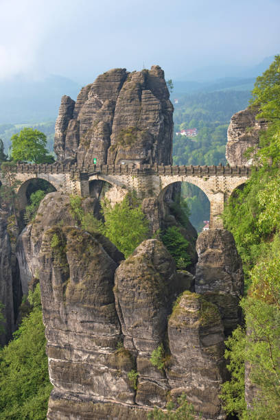 istock Bridge between rocks near Rathen, Germany, Europe (Sachsische Schweiz) 678756192